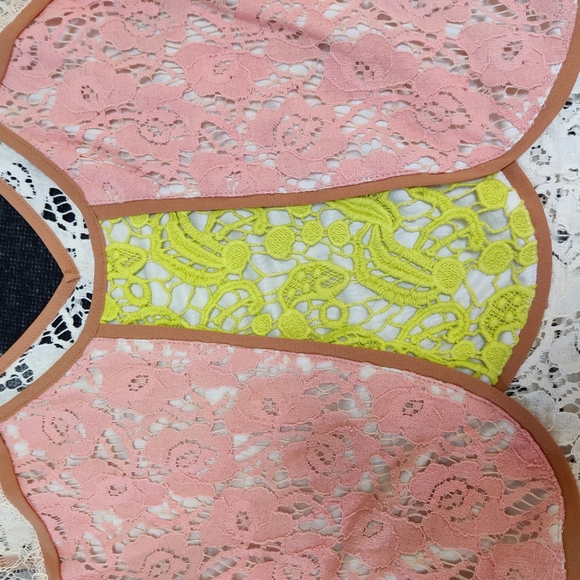 Champagne and Strawberry Lace Top - Small - Picture 10 of 11